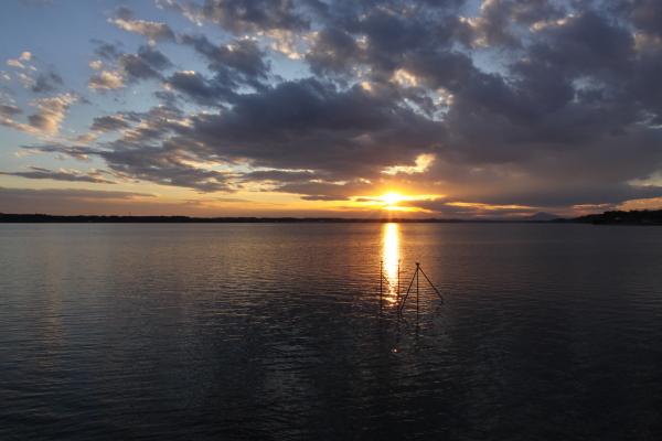 涸沼　夕日