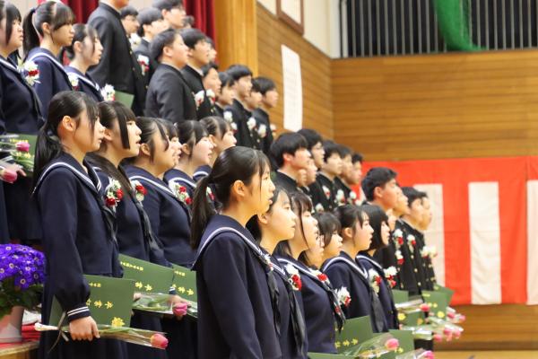 R7.3.11鉾田北中学校卒業式の様子