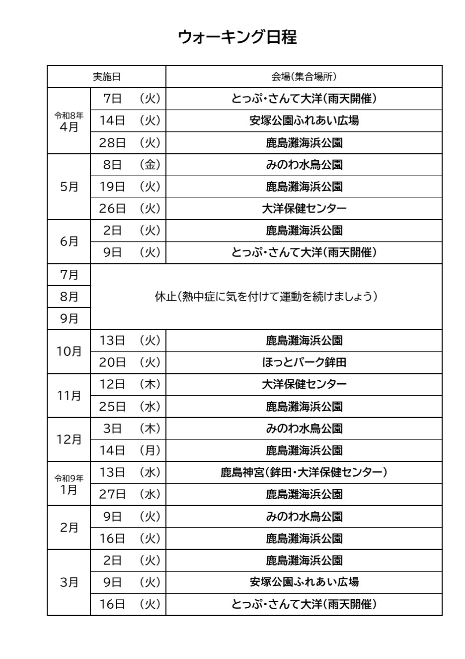 R8ウォーキング教室