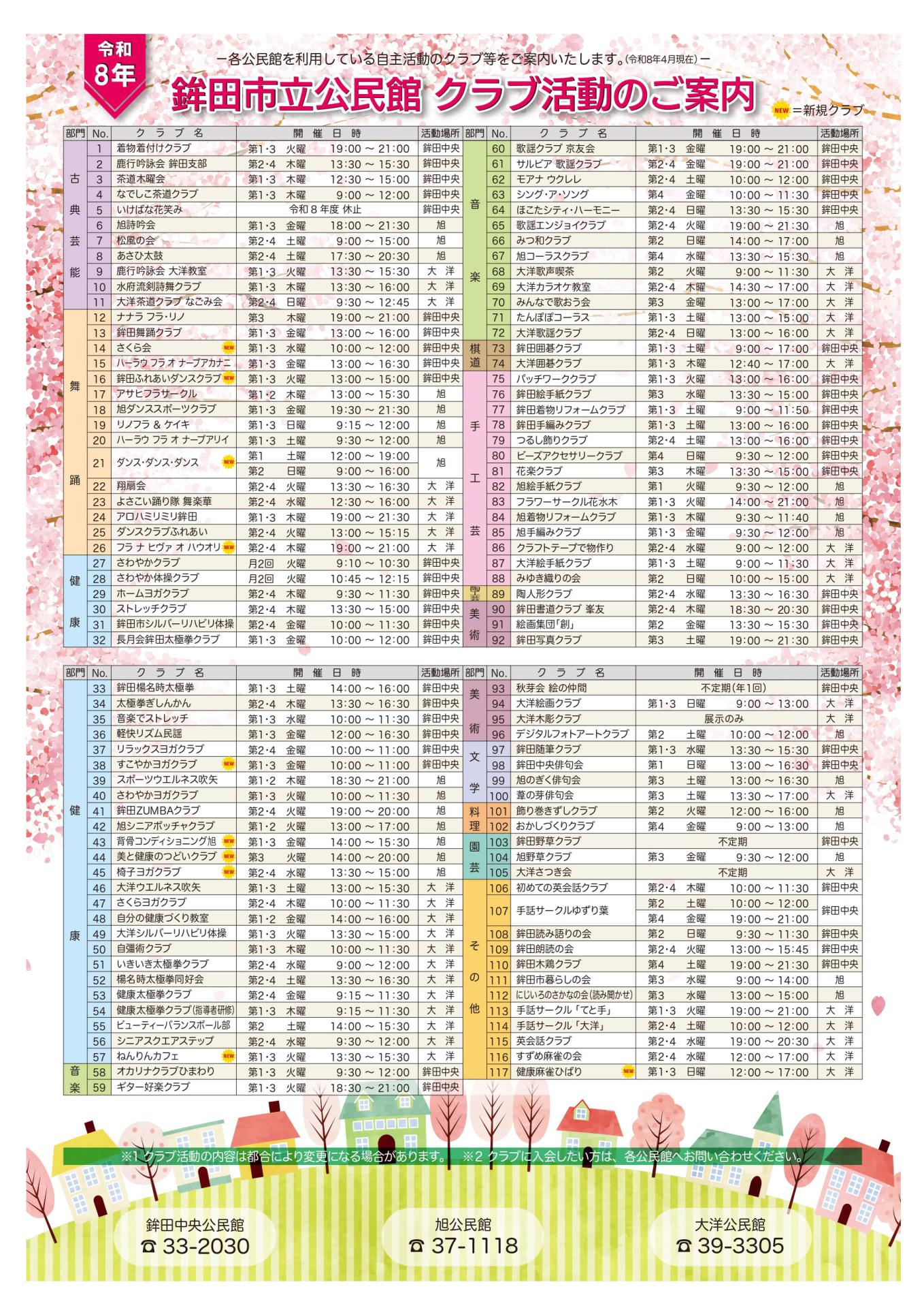 令和8年度公民館クラブ
