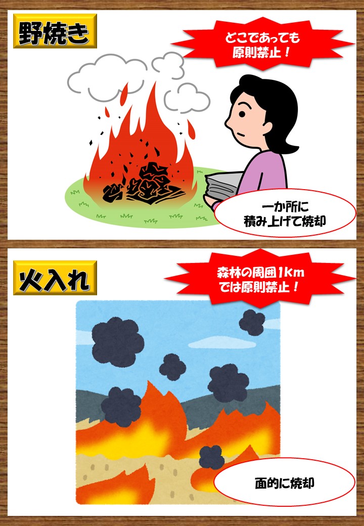 火入れと野焼き