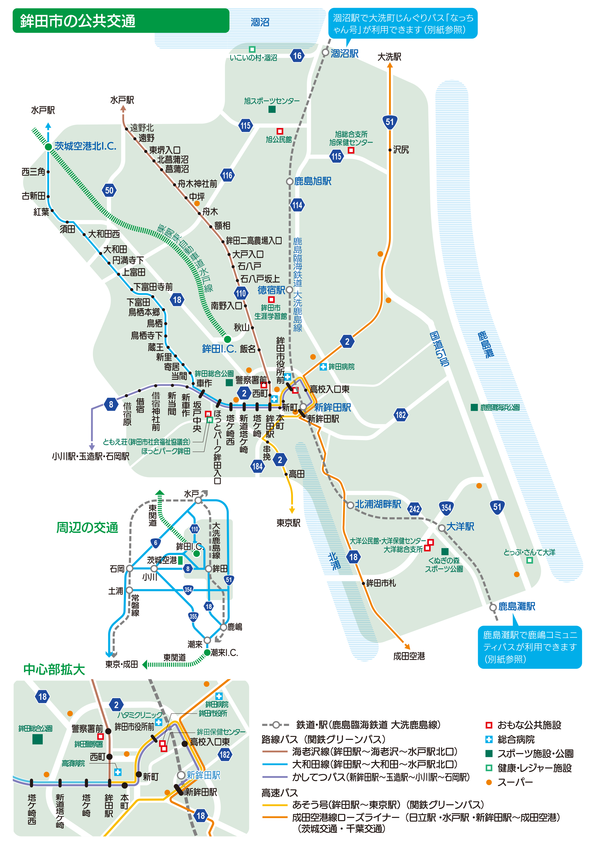 鉾田市バス路線図